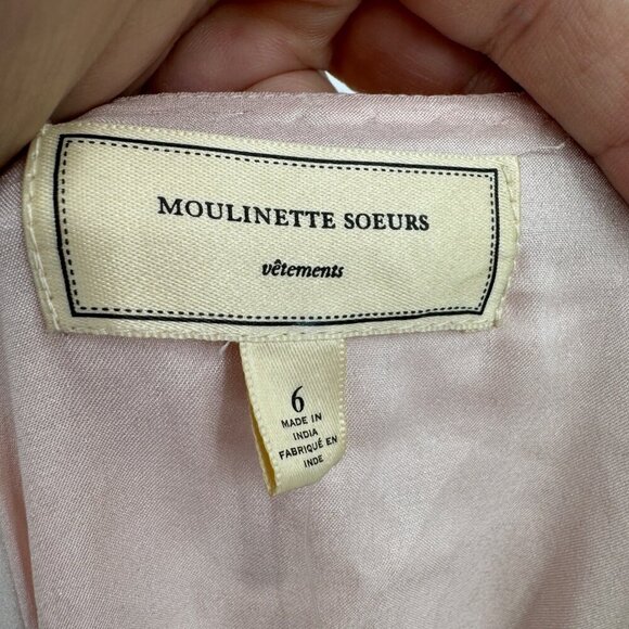 NWT ANTHROPOLOGIE MOULINETTE SOEURS PINK GOLD SCALLOP HEM BEADED SHIFT DRESS 6 - Picture 14 of 16